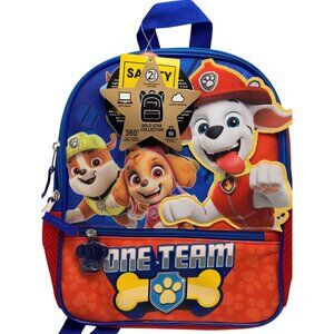 Paw Patrol Kids Backpack With Safety Reflectors & Padded Straps  One Team Print
